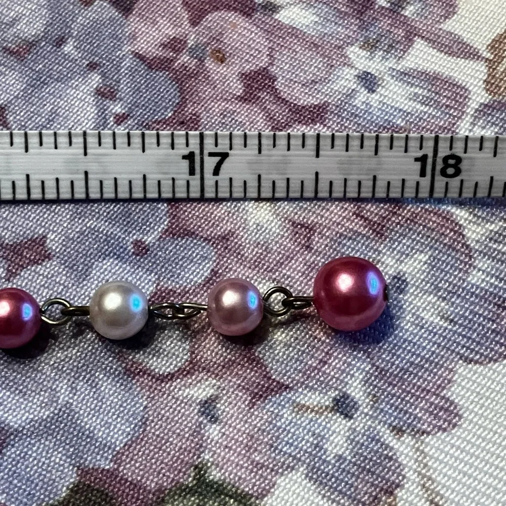 JAPAN SIGNED FOUR STRAND OF GORGEOUS FAUX PEARLS PINK BEADS AND BEAD CAPS - Picture 7 of 17